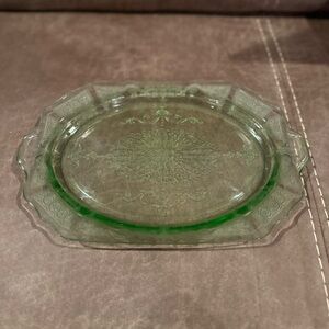 Princess Green Depression Glass Platter